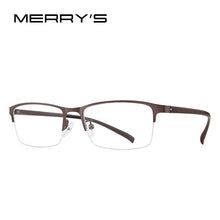 Load image into Gallery viewer, MERRYS DESIGN Men Titanium Alloy Glasses Frame TR90 Legs Business Myopia Prescription Eyeglasses Half Optical Frame S2213