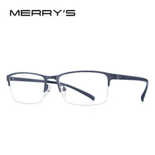 Load image into Gallery viewer, MERRYS DESIGN Men Titanium Alloy Glasses Frame TR90 Legs Business Myopia Prescription Eyeglasses Half Optical Frame S2213
