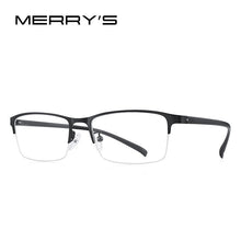 Load image into Gallery viewer, MERRYS DESIGN Men Titanium Alloy Glasses Frame TR90 Legs Business Myopia Prescription Eyeglasses Half Optical Frame S2213