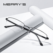 Carica l&#39;immagine nel visualizzatore di Gallery, MERRYS DESIGN Men Titanium Alloy Glasses Frame TR90 Legs Myopia Prescription Eyeglasses Business Optical Frame S2209