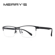 Load image into Gallery viewer, MERRYS DESIGN Men Titanium Alloy Glasses Frame TR90 Legs Myopia Prescription Eyeglasses Optical Frame Business Style S2221