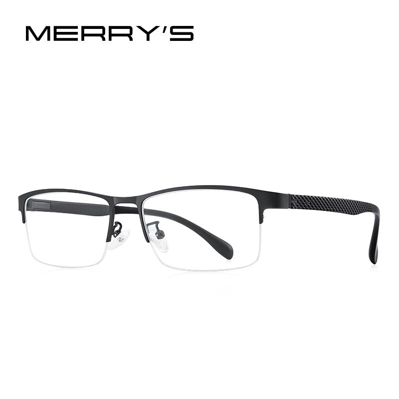 MERRYS DESIGN Men Titanium Alloy Glasses Frame TR90 Legs Myopia Prescription Eyeglasses Optical Frame Business Style S2221