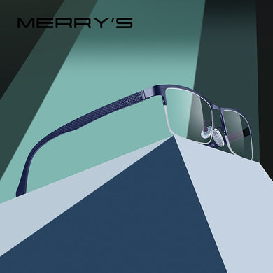 MERRYS DESIGN Men Titanium Alloy Glasses Frame TR90 Legs Myopia Prescription Eyeglasses Optical Frame Business Style S2221