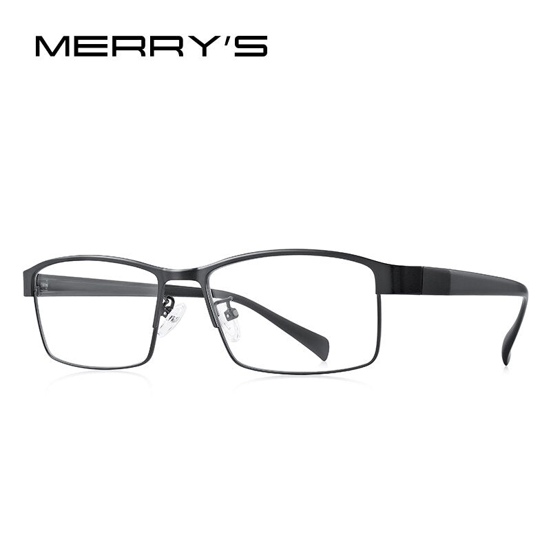 MERRYS DESIGN Men Titanium Alloy Glasses Frame TR90 Legs Myopia Prescription Eyeglasses Optical Frame Business Style S2210