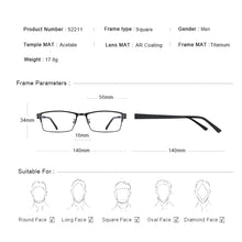 Carica l&#39;immagine nel visualizzatore di Gallery, MERRYS DESIGN Men Titanium Alloy Glasses Frame TR90 Legs Myopia Prescription Eyeglasses Optical Frame Business Style S2211
