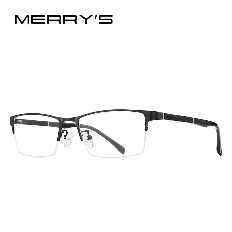MERRYS DESIGN Men Titanium Alloy Glasses Frames Prescription Eyeglasses Business Style Optical Frame TR90 Legs S2224
