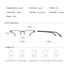Carica l&#39;immagine nel visualizzatore di Gallery, MERRYS DESIGN Men Titanium Alloy Glasses Frames Prescription Eyeglasses Business Style Optical Frame TR90 Legs S2224