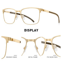 Load image into Gallery viewer, MERRYS DESIGN Men Titanium Alloy Glasses Frames Ultralight Square Myopia Prescription Optical Eyeglasses Antiskid Silicone S2364