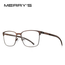 Load image into Gallery viewer, MERRYS DESIGN Men Titanium Alloy Glasses Frames Ultralight Square Myopia Prescription Optical Eyeglasses Antiskid Silicone S2364