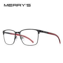 Load image into Gallery viewer, MERRYS DESIGN Men Titanium Alloy Glasses Frames Ultralight Square Myopia Prescription Optical Eyeglasses Antiskid Silicone S2364