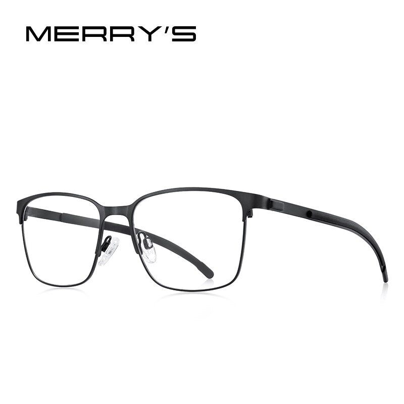 MERRYS DESIGN Men Titanium Alloy Glasses Frames Ultralight Square Myopia Prescription Optical Eyeglasses Antiskid Silicone S2364