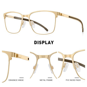 MERRYS DESIGN Men Titanium Alloy Glasses Frames Ultralight Square Myopia Prescription Optical Eyeglasses Antiskid Silicone S2364
