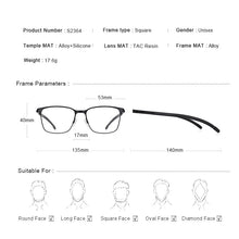 Load image into Gallery viewer, MERRYS DESIGN Men Titanium Alloy Glasses Frames Ultralight Square Myopia Prescription Optical Eyeglasses Antiskid Silicone S2364