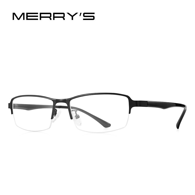 MERRYS DESIGN Men Titanium Alloy Glasses TR90 Legs Business Myopia Prescription Eyeglasses Optical Frame S2202