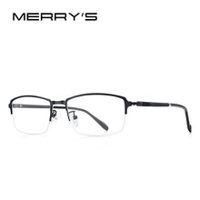 Carica l&#39;immagine nel visualizzatore di Gallery, MERRYS DESIGN Men Titanium Alloy Half Glasses Frame Prescription Eyeglasses TR90 Legs Business Style Optical Frame S2306