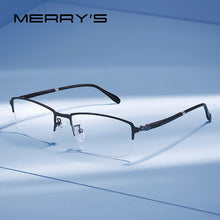 Carica l&#39;immagine nel visualizzatore di Gallery, MERRYS DESIGN Men Titanium Alloy Half Glasses Frame Prescription Eyeglasses TR90 Legs Business Style Optical Frame S2306