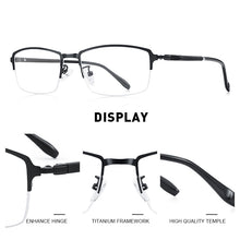 Carica l&#39;immagine nel visualizzatore di Gallery, MERRYS DESIGN Men Titanium Alloy Half Glasses Frame Prescription Eyeglasses TR90 Legs Business Style Optical Frame S2306