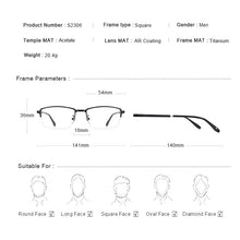 Carica l&#39;immagine nel visualizzatore di Gallery, MERRYS DESIGN Men Titanium Alloy Half Glasses Frame Prescription Eyeglasses TR90 Legs Business Style Optical Frame S2306