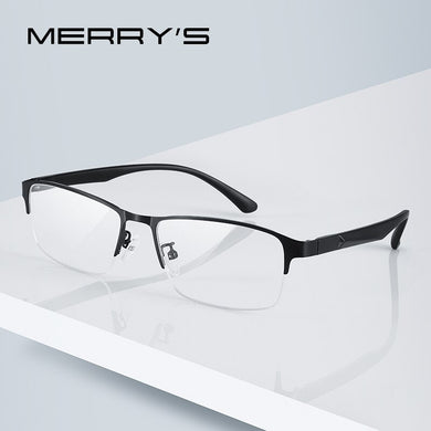 MERRYS DESIGN Men Titanium Alloy Half Glasses Frame TR90 Legs Prescription Eyeglasses Optical Frame S2318