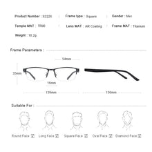 Load image into Gallery viewer, MERRYS DESIGN Men Titanium Alloy Half Glasses Frame TR90 Legs Prescription Eyeglasses S2226