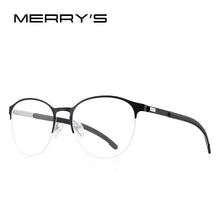 Carica l&#39;immagine nel visualizzatore di Gallery, MERRYS DESIGN Men Titanium Alloy Optical Glasses Frame Ultralight Oval Men Prescription Eyeglasses Antiskid Silicone Legs S2365