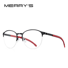 Carica l&#39;immagine nel visualizzatore di Gallery, MERRYS DESIGN Men Titanium Alloy Optical Glasses Frame Ultralight Oval Men Prescription Eyeglasses Antiskid Silicone Legs S2365