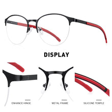 Carica l&#39;immagine nel visualizzatore di Gallery, MERRYS DESIGN Men Titanium Alloy Optical Glasses Frame Ultralight Oval Men Prescription Eyeglasses Antiskid Silicone Legs S2365