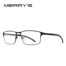 Load image into Gallery viewer, MERRYS DESIGN Men Titanium Alloy Optical Glasses Frame Ultralight Square Myopia Prescription Eyeglasses Antiskid Silicone S2186