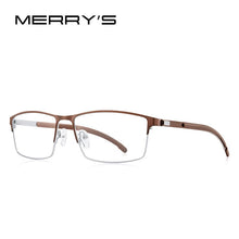 Load image into Gallery viewer, MERRYS DESIGN Men Titanium Alloy Optical Glasses Frame Ultralight Square Myopia Prescription Eyeglasses Antiskid Silicone S2186