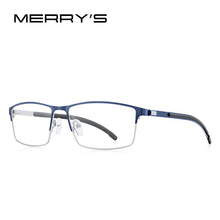 Load image into Gallery viewer, MERRYS DESIGN Men Titanium Alloy Optical Glasses Frame Ultralight Square Myopia Prescription Eyeglasses Antiskid Silicone S2186