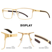 Load image into Gallery viewer, MERRYS DESIGN Men Titanium Alloy Optical Glasses Frame Ultralight Square Myopia Prescription Eyeglasses Antiskid Silicone S2186