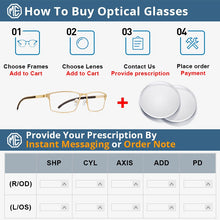 Load image into Gallery viewer, MERRYS DESIGN Men Titanium Alloy Optical Glasses Frame Ultralight Square Myopia Prescription Eyeglasses Antiskid Silicone S2186