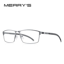 Load image into Gallery viewer, MERRYS DESIGN Men Titanium Alloy Optical Glasses Frame Ultralight Square Myopia Prescription Eyeglasses Antiskid Silicone S2186