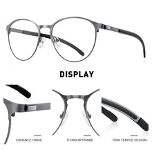Carica l&#39;immagine nel visualizzatore di Gallery, MERRYS DESIGN Men Titanium Alloy Optical Glasses Frame Women Retro Round Prescription Eyeglasses Antiskid Silicone S2266