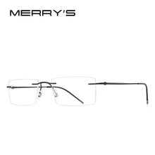 Load image into Gallery viewer, MERRYS DESIGN Men Titanium Alloy Rimless Glasses Frame Male Square Ultralight Man Frameless Myopia Optical Frames Eyewear S2880