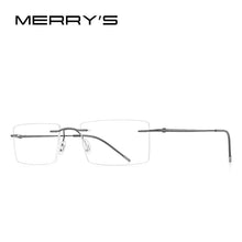 Load image into Gallery viewer, MERRYS DESIGN Men Titanium Alloy Rimless Glasses Frame Male Square Ultralight Man Frameless Myopia Optical Frames Eyewear S2880