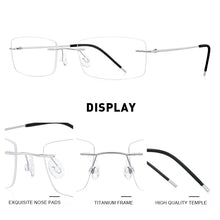 Load image into Gallery viewer, MERRYS DESIGN Men Titanium Alloy Rimless Glasses Frame Male Square Ultralight Man Frameless Myopia Optical Frames Eyewear S2227
