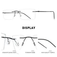 Load image into Gallery viewer, MERRYS DESIGN Men Titanium Alloy Rimless Glasses Frame Male Square Ultralight Man Frameless Myopia Optical Frames Eyewear S2880