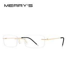 Carica l&#39;immagine nel visualizzatore di Gallery, MERRYS DESIGN Uomo In Lega di Titanio Occhiali Senza Montatura Cornice Maschile Quadrato Ultraleggero Uomo Senza Telaio Miopia Montature da vista Occhiali S2227 