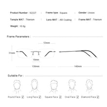 Carica l&#39;immagine nel visualizzatore di Gallery, MERRYS DESIGN Uomo In Lega di Titanio Occhiali Senza Montatura Cornice Maschile Quadrato Ultraleggero Uomo Senza Telaio Miopia Montature da vista Occhiali S2227 