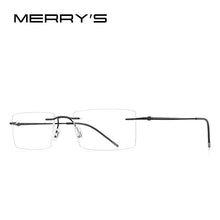 Carica l&#39;immagine nel visualizzatore di Gallery, MERRYS DESIGN Uomo In Lega di Titanio Occhiali Senza Montatura Cornice Maschile Quadrato Ultraleggero Uomo Senza Telaio Miopia Montature da vista Occhiali S2880 