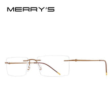 Load image into Gallery viewer, MERRYS DESIGN Men Titanium Alloy Rimless Glasses Frame Male Square Ultralight Man Frameless Myopia Optical Frames Eyewear S2880