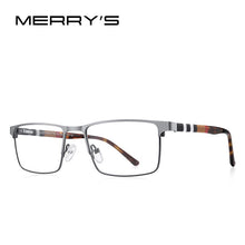 Load image into Gallery viewer, MERRYS DESIGN Men Titanium Alloy Square Glasses Frame Business Style Male Acetate Legs Myopia Prescription Eyeglasses S2254