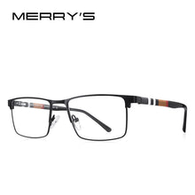 Load image into Gallery viewer, MERRYS DESIGN Men Titanium Alloy Square Glasses Frame Business Style Male Acetate Legs Myopia Prescription Eyeglasses S2254