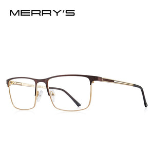 MERRYS DESIGN Uomini Occhiali In Titanio Telaio Ultraleggero Occhio Quadrato Miopia Occhiali Da Vista Maschile Mezza Cornice Dell'ottica S2014 