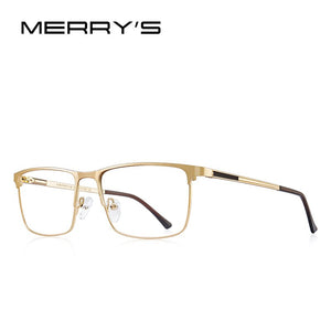 MERRYS DESIGN Uomini Occhiali In Titanio Telaio Ultraleggero Occhio Quadrato Miopia Occhiali Da Vista Maschile Mezza Cornice Dell'ottica S2014 
