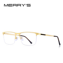 Carica l&#39;immagine nel visualizzatore di Gallery, MERRYS DESIGN Uomini Occhiali In Titanio Telaio Ultraleggero Occhio Quadrato Miopia Occhiali Da Vista Maschile Mezza Cornice Dell&#39;ottica S2014 
