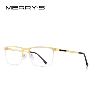 MERRYS DESIGN Uomini Occhiali In Titanio Telaio Ultraleggero Occhio Quadrato Miopia Occhiali Da Vista Maschile Mezza Cornice Dell'ottica S2014 