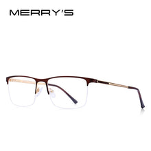 Carica l&#39;immagine nel visualizzatore di Gallery, MERRYS DESIGN Uomini Occhiali In Titanio Telaio Ultraleggero Occhio Quadrato Miopia Occhiali Da Vista Maschile Mezza Cornice Dell&#39;ottica S2014 