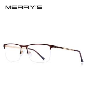 MERRYS DESIGN Uomini Occhiali In Titanio Telaio Ultraleggero Occhio Quadrato Miopia Occhiali Da Vista Maschile Mezza Cornice Dell'ottica S2014 
